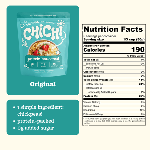 Nutrition facts for Original
