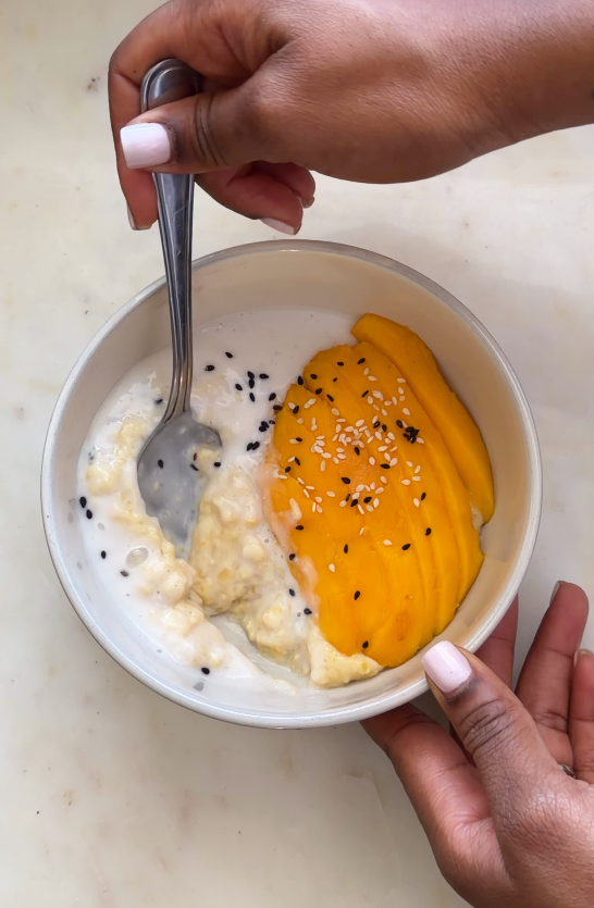 Sticky Coconut ChiChi with Mango