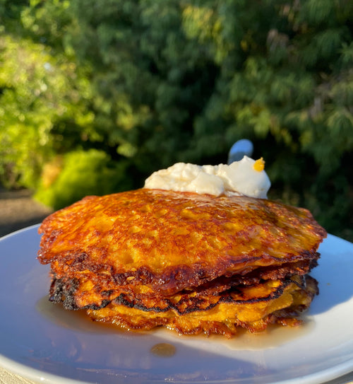 Pumpkin Maple ChiChi Pancakes with Brown Butter