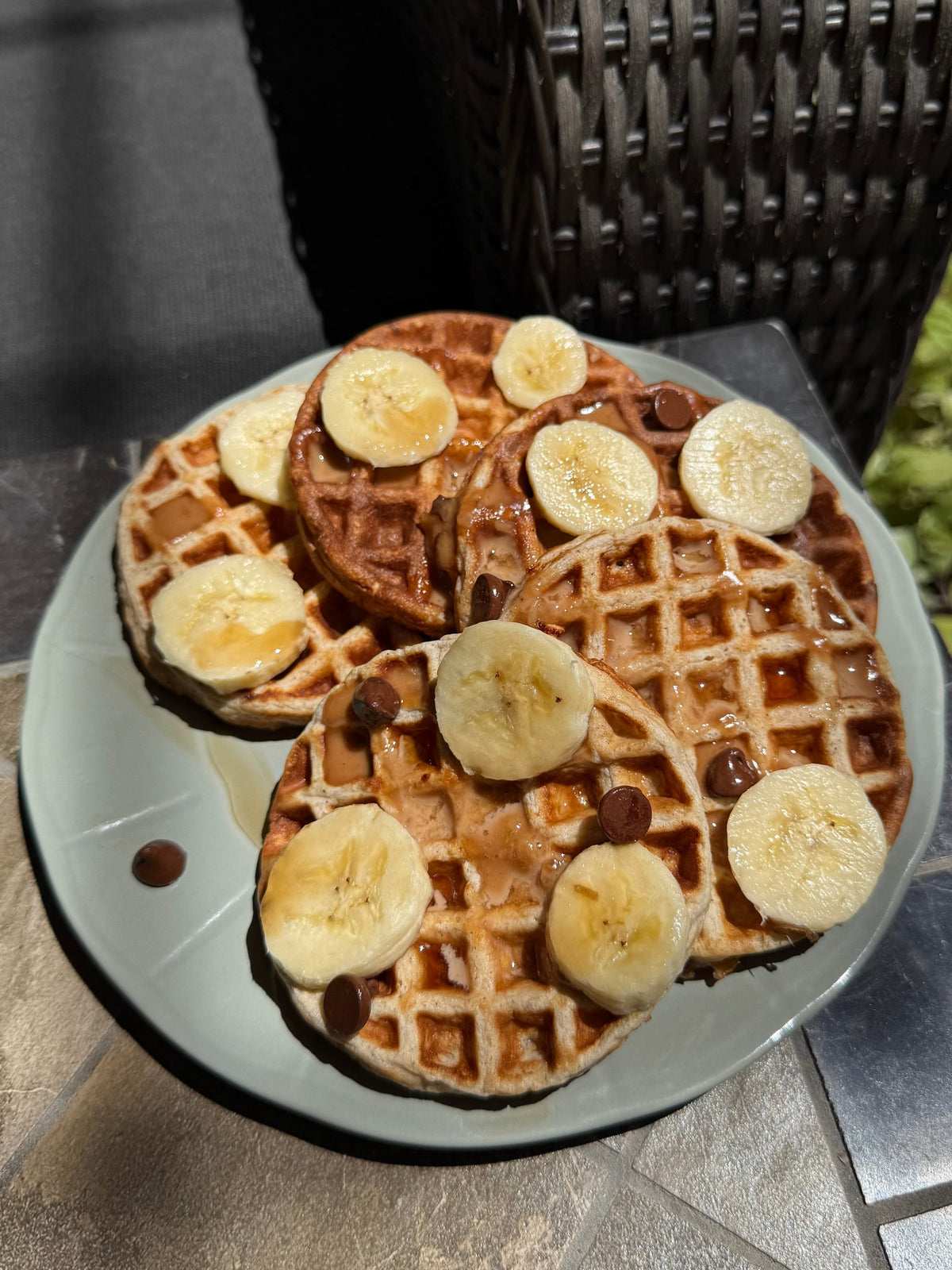 Peanut Butter & Banana Protein Waffles