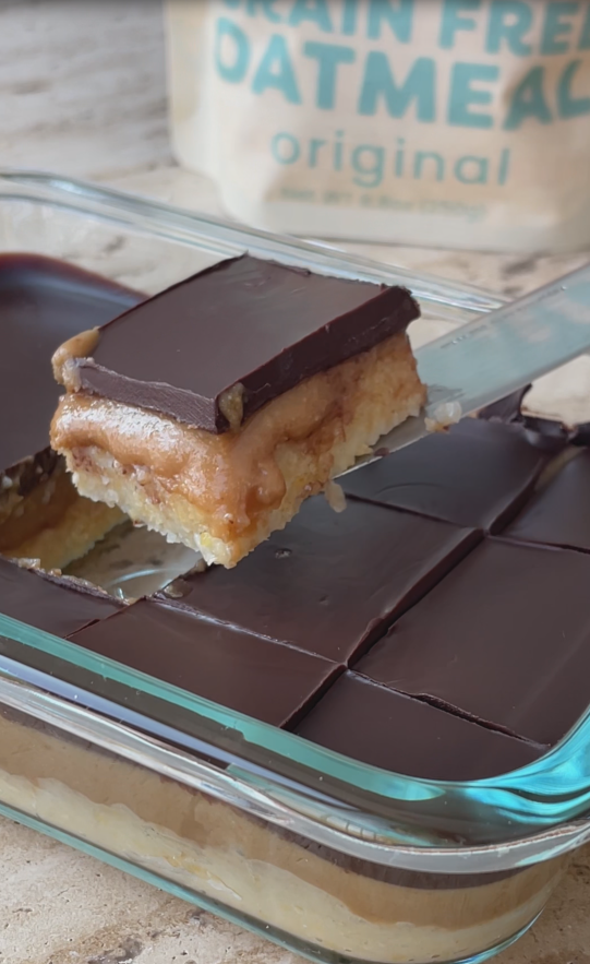 Healthier Twix Bars detail