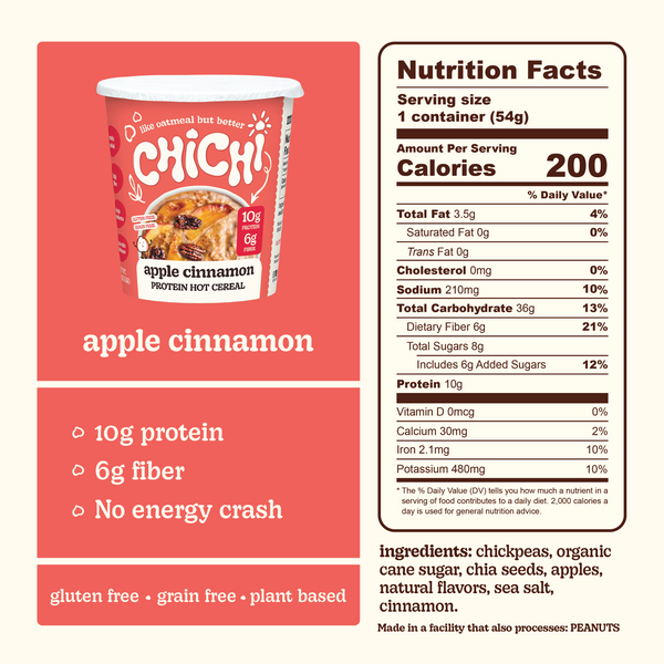 Nutrition facts for Apple Cinnamon