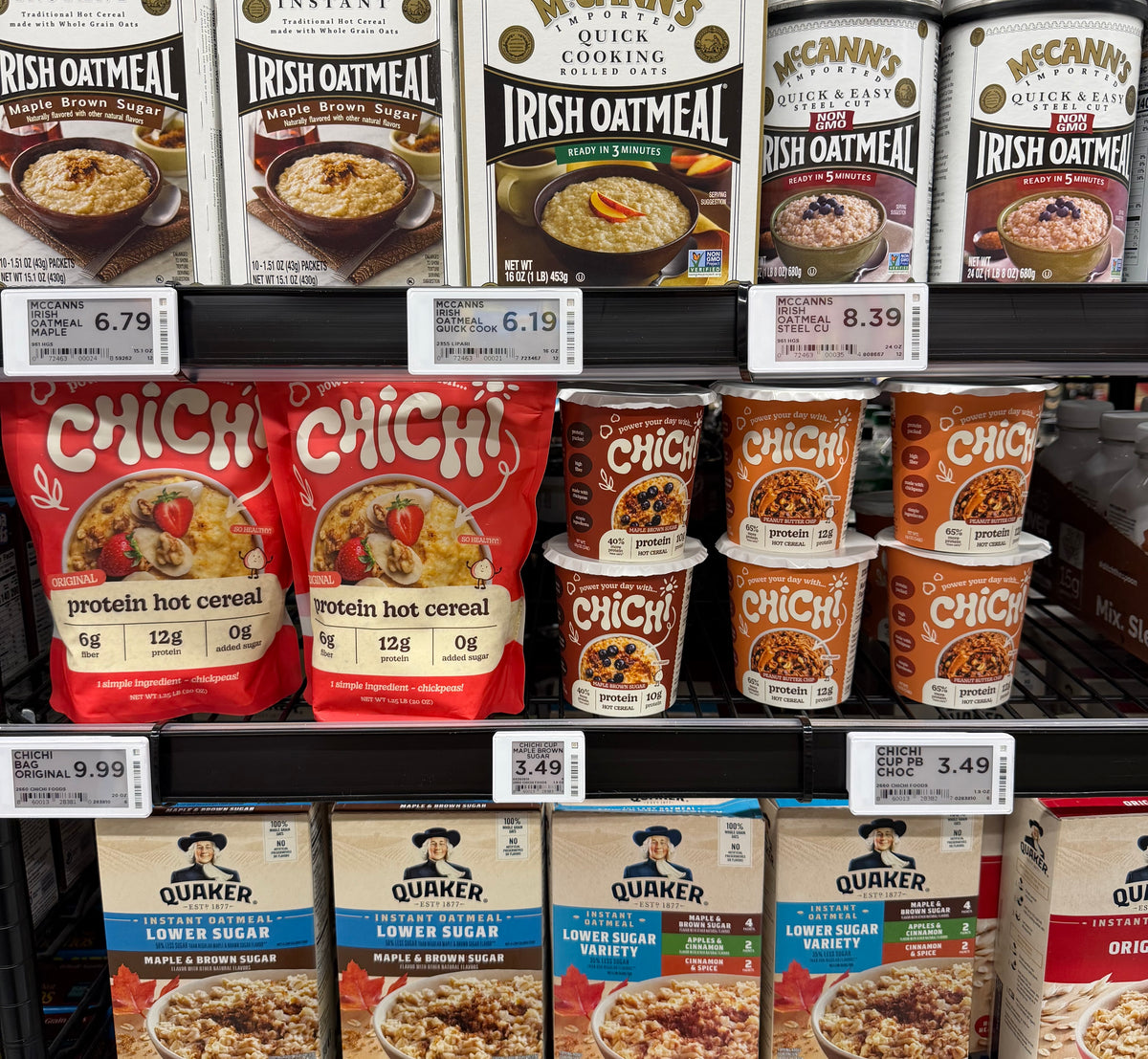 ChiChi hot cereal cup lineup